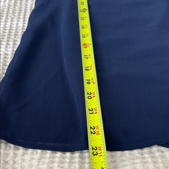 NWT J Crew Navy Blue Ruffle crinkle sleeveless blouse top chiffon size XS - Picture 8 of 8